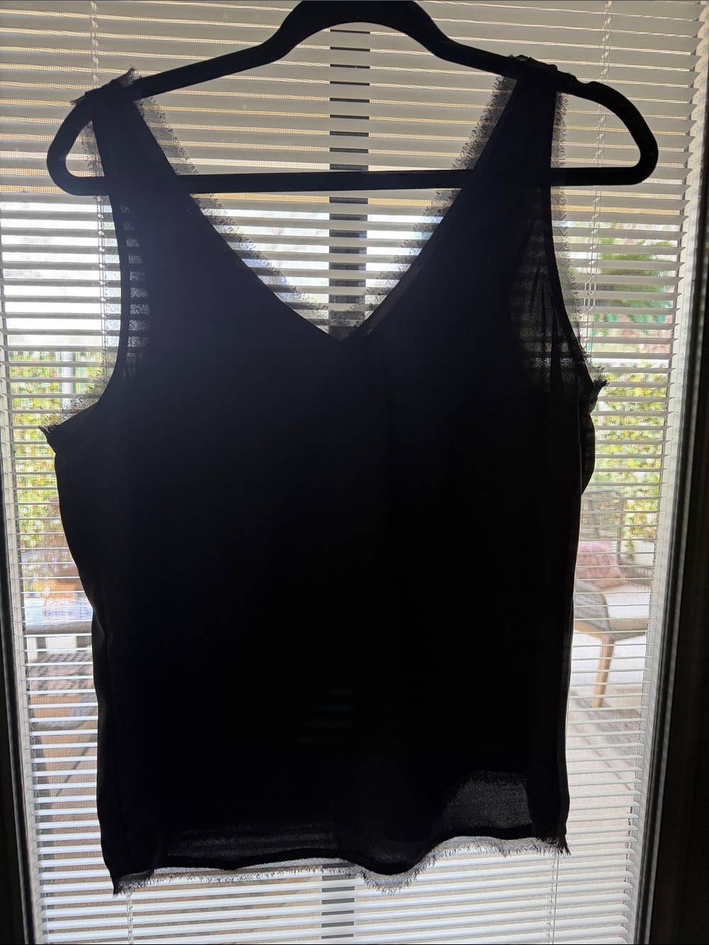 Chelsea28 Black Sheer V-Neck Sleeveless Top